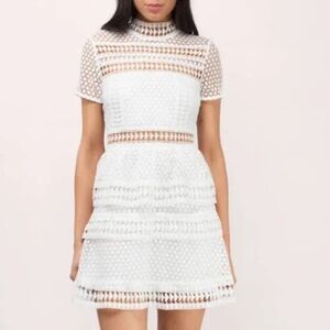 Sincerely Yours White Lace Day Dress